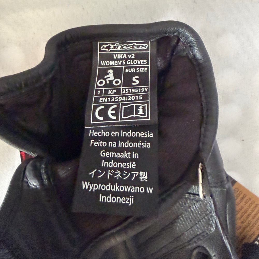 Alpinestars Black Leather Riding Gloves Women Stella Vika V2 Gloves - Picture 3 of 4